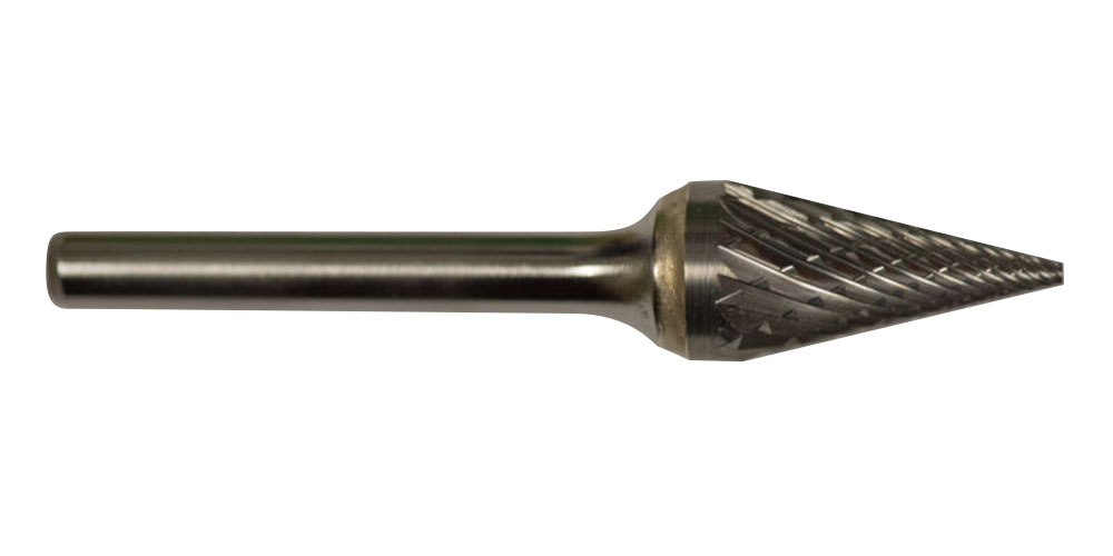 SM5 Cone Pointed End Carbide Burr Die Grinder Bit Double Cut
