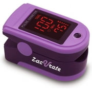 Zacurate Pro Series 500DL Fingertip Pulse Oximeter Blood Oxygen Saturation Monitor with Silicone Cover, Batteries and Lanyard (Mystic Purple)