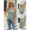 thumbnail image 7 of SLADYGLO Women Crew Neck Sleeveless Circular Shoulder Strap Texted Tank Top, 7 of 7