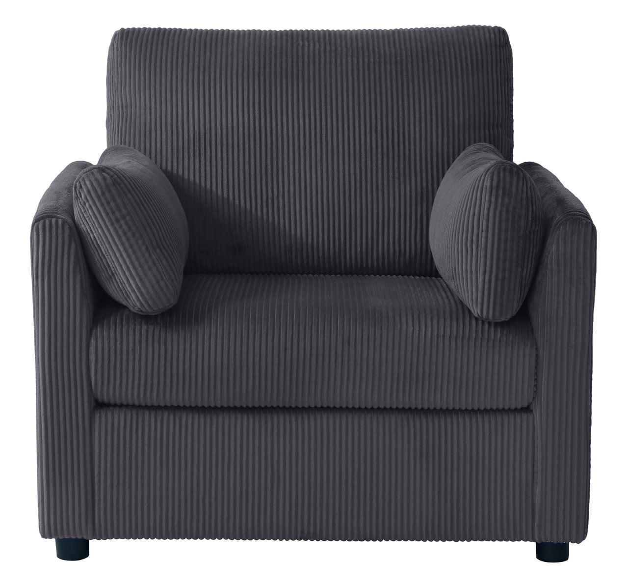 37.75"W Oversized Single Sofa, Corduroy Accent Reading Chair w/ Storage Pockets, Modern Upholstered Armchair w/ 2 Pillows