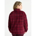 thumbnail image 2 of Terra & Sky Women's Plus Size Cozy Button Front Shacket with Long Sleeves, Sizes 0X-5X, 2 of 6
