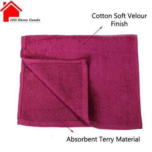 11in.x18in. IZO Home Goods Premium 100/% Cotton White Fingertip Towels Terry-Velour Wash Cloth Set of 6 Blue