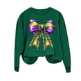 thumbnail image 6 of Sexlip Womens Long Sleeve Sweatshirt Decorative Bow Print Design Soft Fabric Relaxed Silhouette for Evening Occasions Green XS, 6 of 6