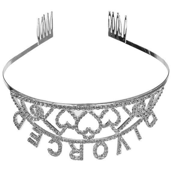 OUNONA  Cosplay Accessories Party Crown Pageant Crowns for Women Divorced Decorations Miss Silver