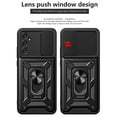thumbnail image 4 of Heavy Duty Case for Samsung Galaxy A54 5G, Camera Lens Sliding Rugged PC + Soft TPU Hybrid Shockproof Anti-Slip Cover with Magnetic Car Mount Ring Holder Kickstand Case, Silver, 4 of 10