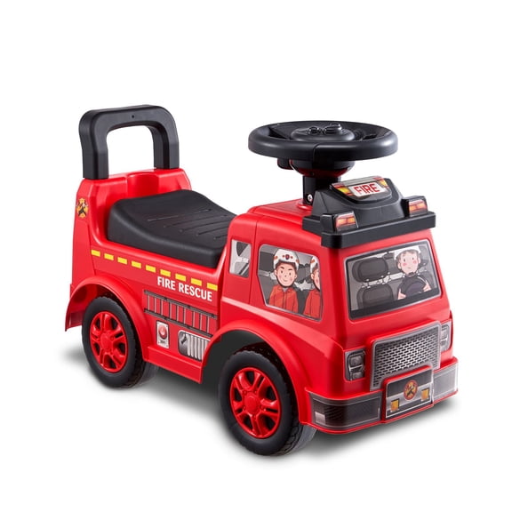 Toddler Ride-On Push Car with Music&Storage, Ages 1-3, Classic Red Ride-On Toy for Boys and Girls, Sit-to-Stand Design with Steering Wheel