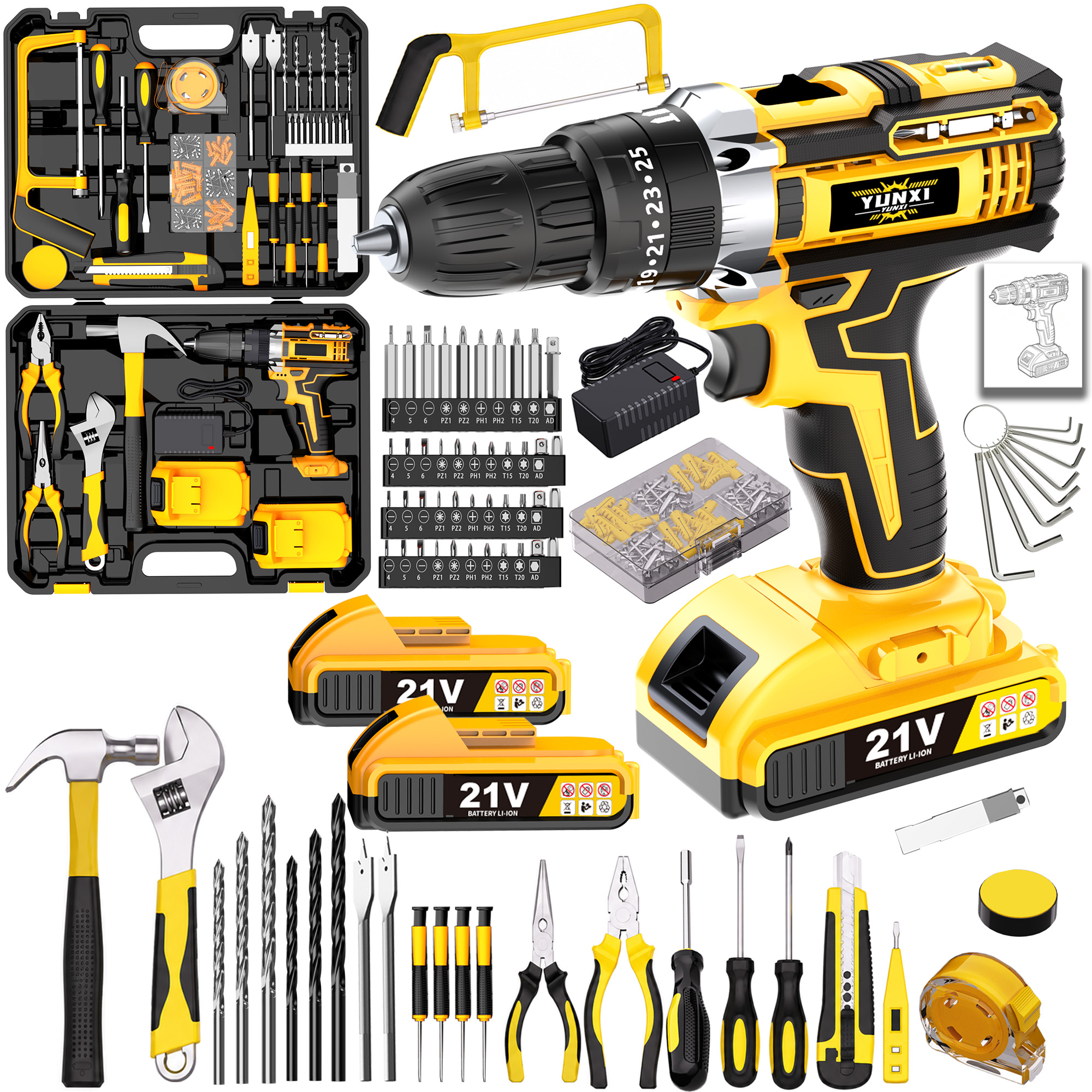 Cordless Power Drill, Lightweight Portable Tool for Home & Car Repair