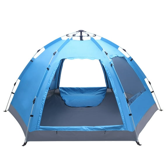 3-4 Person Automatic Pop Up Camping Tent Waterproof Instant Family Tent Blue