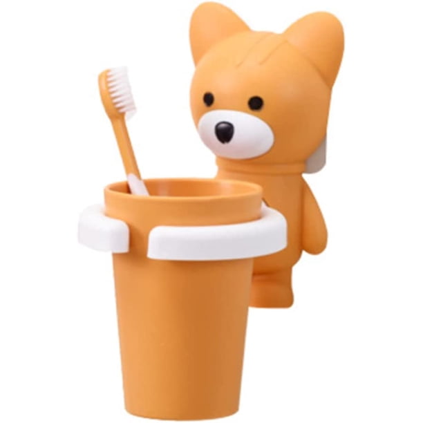 Soporte de Cepillo de Dientes para niños, Soporte para Cepillo de Dientes de Dibujos Animados Amarillos para niños con Taza de Enjuague Taza de succión Organizador Colgante XianweiShao 8390615119795