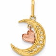 thumbnail image 4 of 14K Two-Tone Cz Moon Heart Pendant Made In Vietnam -Jewelry By Sweet Pea, 4 of 7