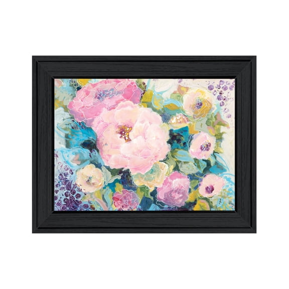 Trendy Decor 4U "Fresh Florals" Framed Wall Art, Modern Home Décor Black Framed Print for Living Room, Bedroom & Farmhouse Wall Decoration by Jennifer Holden 15"x19"