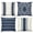 Navy Blue & Off White, variant on AEOI Set of 4 Navy Blue & Off White Geometric Striped Throw Pillow Covers, Farmhouse Tribal Chevron Line Decor Cushion Cases 16x16 Inch, Nautical Coastal Style Sofa Couch Pillow Covers, No Insert