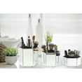 thumbnail image 4 of OnDisplay Tressa Set of 3 Hexagon Mirrored Trays for Makeup/Cosmetics, Brushes, Office, Jewelry and Accessories (Silver), 4 of 5