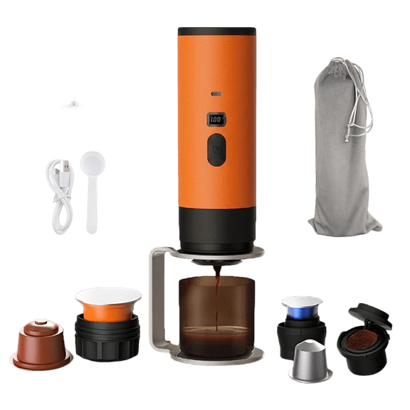 Espresso Machine, Portable Espresso Maker, 3 in 1 Portable Electric Espresso Machine for Camping, Car, RV & Hiking