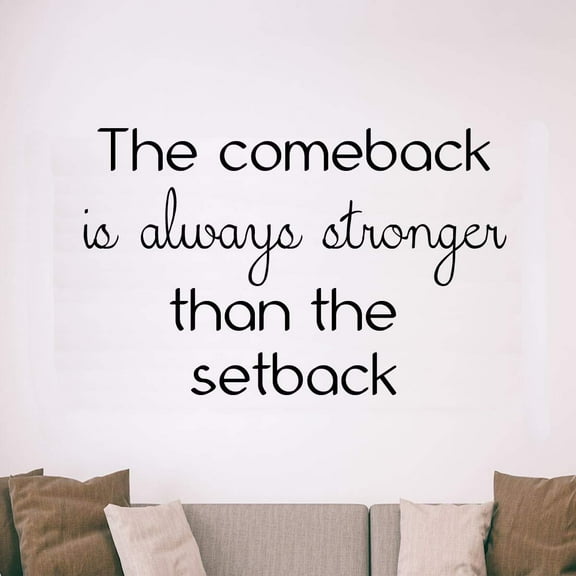 VWAQ The Comeback is Always Stronger Than The Setback Encouraging Wall Quotes Decal