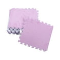 thumbnail image 4 of 10 Uds. Alfombra de espuma para suelo de rompecabezas de felpa, azulejos esponjosos, cortables, antideslizantes, alfombra entrelazada, color morado, 4 of 5