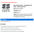 thumbnail image 2 of Rear Brake Pad Set - Compatible with 2002 - 2004 Honda CR-V 2003, 2 of 2