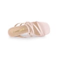 thumbnail image 4 of BLISSFUL STEP Women's Slip-On Crisscross Strap Block Heels Sandals Bling Pink (Size 6), 4 of 6