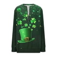 thumbnail image 4 of LEKWK Womens St Patricks Day Shirt Regular Fit Quarter Zip Sweatshirts Long Sleeve Graphic Tees Multiple Kittens In Shamrock Hats Print Festival Outfits, 4 of 5