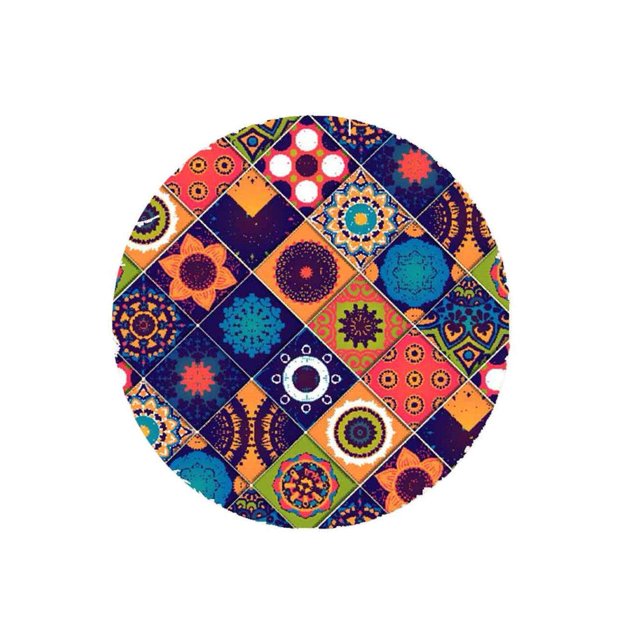 Elastic Edged Waterproof Backed Fitted Table Cover Tableclothes Style round Tablecloth polyester J 1.2m