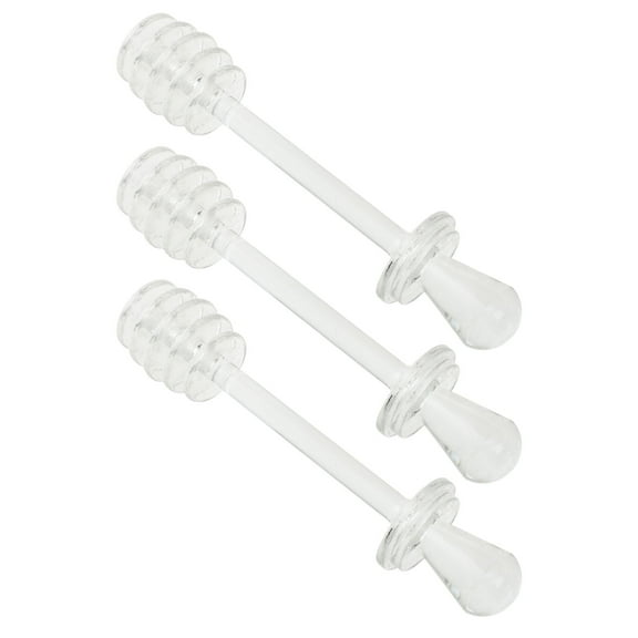 CTIRCHIU 3-Pack Clear Honey Dipper Sticks for Kitchen, Perfect Stirring Tool for Home and Tea Use