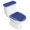 Navy, Cobalt, Indigo, White, variant on Black White Border Grids Elastic Toilet Lid and Tank Covers Set, Geometric Frames Lines Decorative Bathroom Decor, 2 Pcs Toilet Lid Cover and Toilet Tank Lid Cover with Elastic Bottom