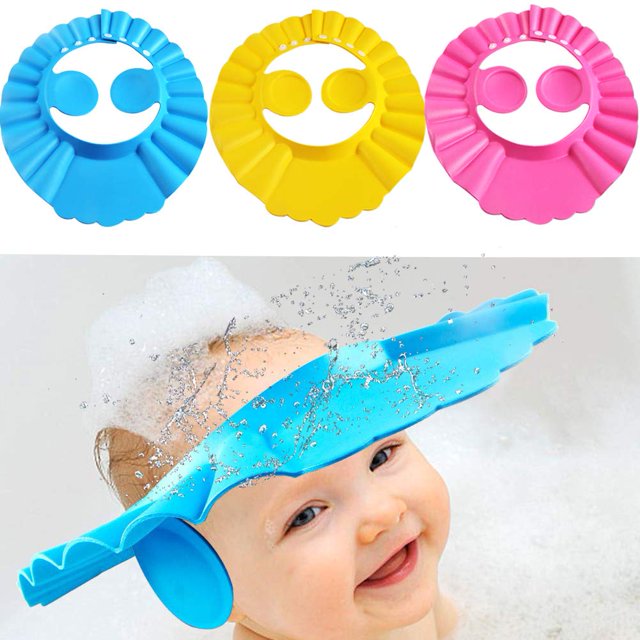 Baby Shower Cap for Boys Adjustable Toddler Bath Shampoo Cap with Ear Protection