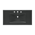 thumbnail image 3 of 36 inch Ceramic Vanity Sink Top in Matte Black with 3 Holes, 3 of 8