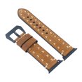 thumbnail image 2 of Pulsera de cuero marrón con adaptador de enchufe, correa de reloj de repuesto, correa de reloj de silicona, relojes de pulsera 38mm, 2 of 5