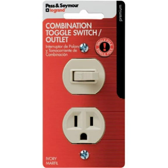 691ICCC5 Combination Device Switch & Receptacle, 15A, 120V, Ivory