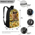 thumbnail image 5 of HUIACONG 17 Inch Capybara Sunflower School Backpack for Girls Boys Large Capacity Lightweight Water Resistant Back to School Backpack for Students Ages 6-18 Elementary Middle High School Daily Use, 5 of 6