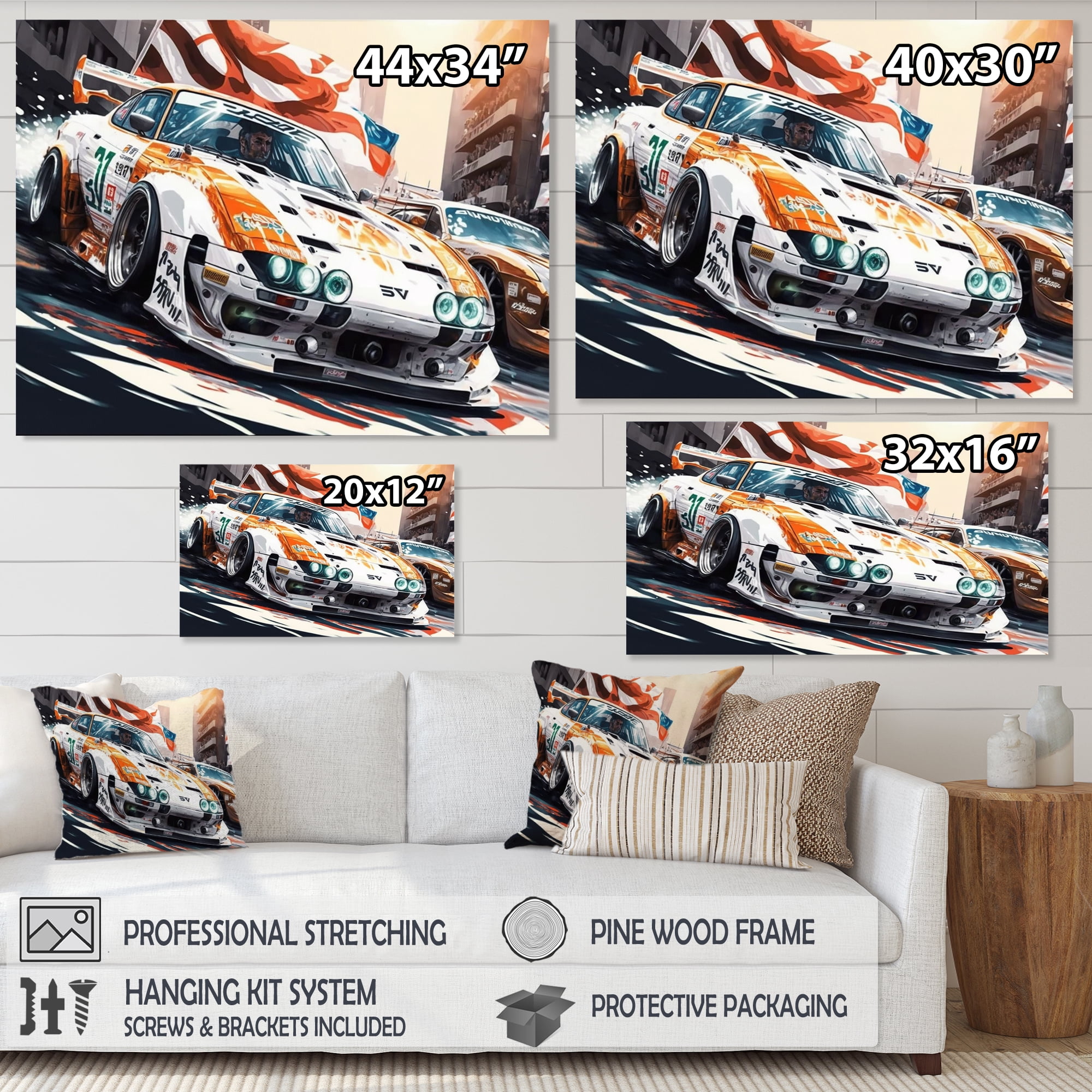 Designart Tokyo Japan Driving Car VI Canvas Wall Art