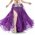 thumbnail image 3 of Belly Dancing Skirt Women Chiffon Skirt Shiny Sequins Tassels Dance Skirt Show Costumes, 3 of 4