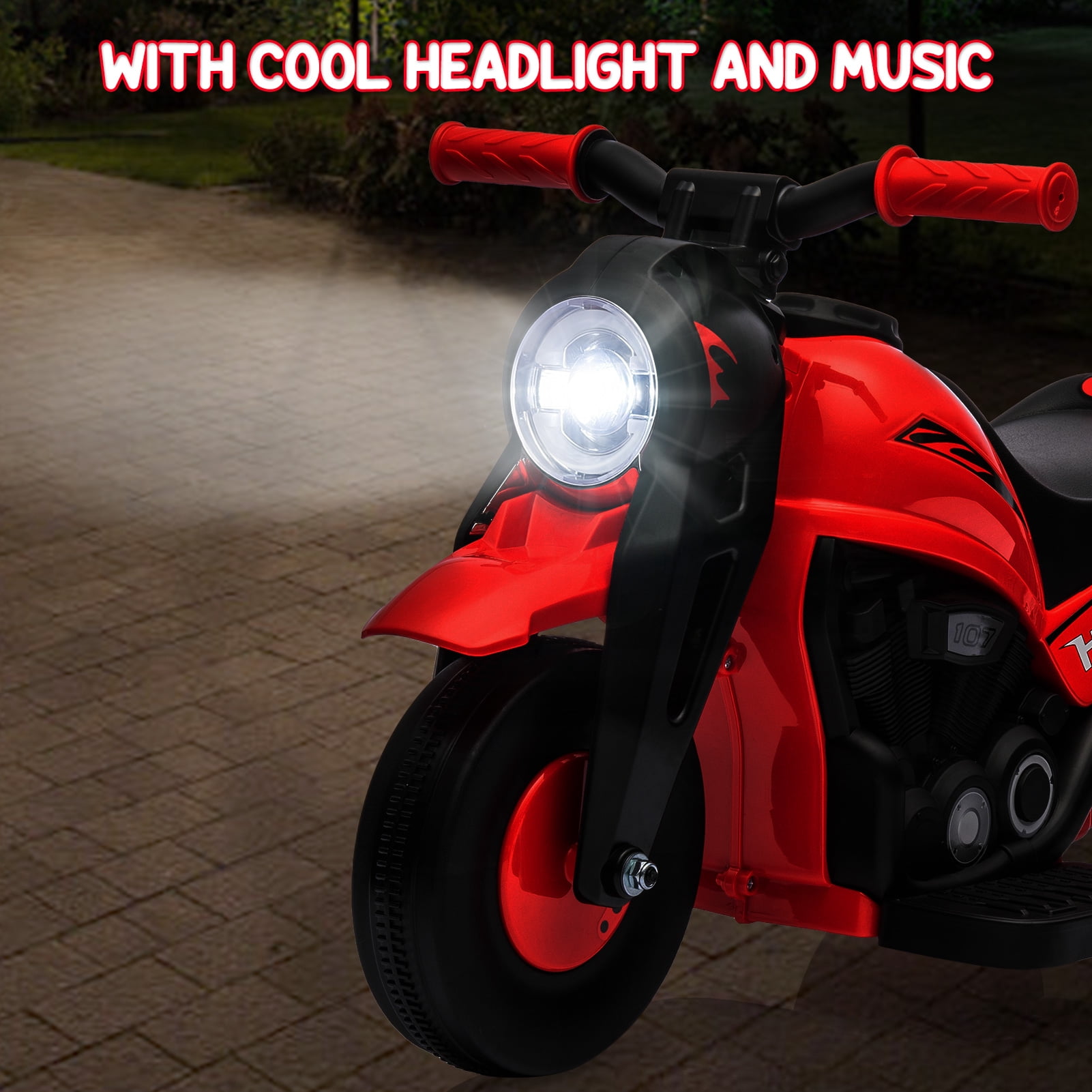 EastVita Kids Motorcycle with Bubble Function 6V Battery Powered Ride on Motorbike Toy 3 Wheels Electric Car for Kids 3+ Boys Girls Red