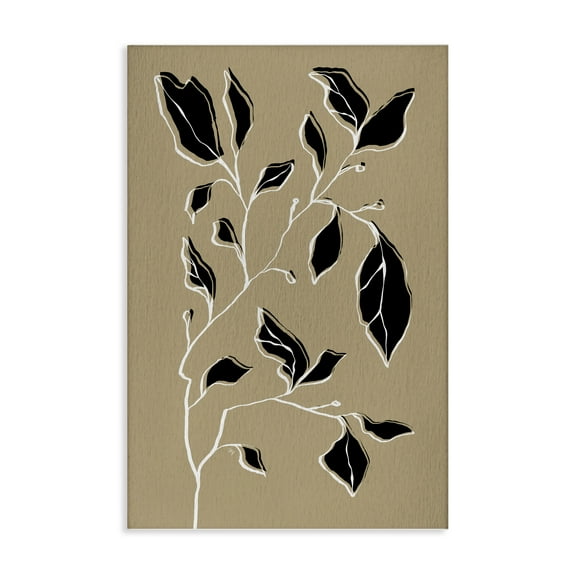 Stupell Industries Contemporary Dry Plant Floral Painting Wrapped Canvas Canvas Art Print Wall Art, 16 x 24