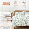 thumbnail image 6 of 3 Piece Sage Green Leaf Duvet Cover Set Queen Size,Microfiber Comforter/Quilt Cover with Corner Ties and 2 Pillowcases,Country Eucalyptus Nature Plant Branch All Season Bedding with Zipper Closure, 6 of 8