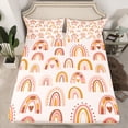 thumbnail image 2 of Rainbow Sheet Set Cute Love Heart Boho Stripes Bed Sheets Set with 1 Pillowcase,Cartoon Style Rainbow Sheets Twin Watercolor Kawaii Design Bedding Set Pink Room Decor, 2 of 6