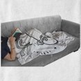 thumbnail image 6 of Hipster Soft Flannel Fleece Throw Blanket, Sketch of a Skateboard Sixties and Seventies Style Pop Art Inspired Background, Cozy Plush for Indoor and Outdoor Use, 50" x 60", Black White, by Ambesonne, 6 of 6