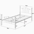 thumbnail image 2 of Blanca tamaño individual marco de cama para para niños: cama de plataforma con heart - shaped cabecero y tailboard, heavy metal slat support, noiseless, 2 of 8