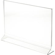 Plymor Clear Acrylic Sign Display / Literature Holder (Side-Load), 14" W x 8.5" H (2 Pack)