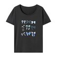 thumbnail image 1 of Camiseta para mujer, ropa de verano, recuerdo femenino, disfraz elegante, cuello redondo S, 1 of 7
