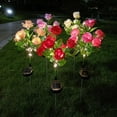 thumbnail image 3 of Fmxomd Solar Garden Lights - Outdoor Light, 7-Head Rose Lights for Yard, Garden Decoration, Enlarged Solar Panel, More Realistic Rose Flower (2 Packs), 3 of 9