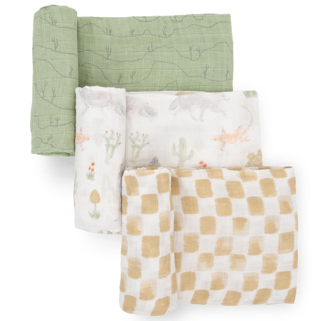 Paquete de 3 pañales de muselina de algodón de Blanket Little Unicorn