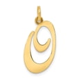 thumbnail image 1 of Diamond2Deal 14K Yellow Gold Large Script Letter O Initial Pendant for Women, 1 of 5