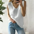 thumbnail image 4 of Bovemsi Women's Tanks & Camis New V Neck Sleeveless Ice Knitted Sweater With White Camisole And Thin Vest As A Base Layer White Camisole, 4 of 9
