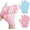 2 Pairs(Pink&Blue), variant on 2 Pairs Bath Gloves for Shower Natural Loofah Exfoliating Wash Gloves for Body and Face, Dead Skin Remover, Double Sided Microfibre Shower Body Gloves for Adults and Kids