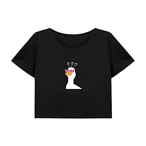Camisa corta de verano cómoda con cuello redondo para mujer para viajes de vacaciones y uso diario SG
