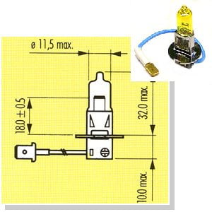 For H3 Yellow 3000K Ion Gold Halogen Light Bulbs for Foglamps Foglights Driving Fog Lamps Lights