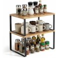 thumbnail image 2 of Organizadores de Cocina, Juego de 4 Estantes de Cocina, Apilables, Expandibles, Negro y Natural, 2 of 11