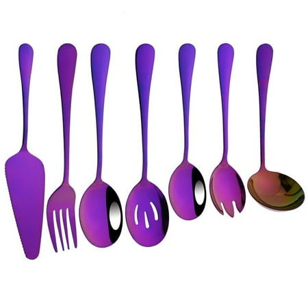 

UMMH Gold Stainless Steel Dinnerware Set Soup Spoon Colander Spoon Service Spoon Salad Fork Cake Spatula Kitchen Home Tableware